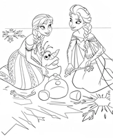 Frozen Anna & Elsa Fixing Olaf